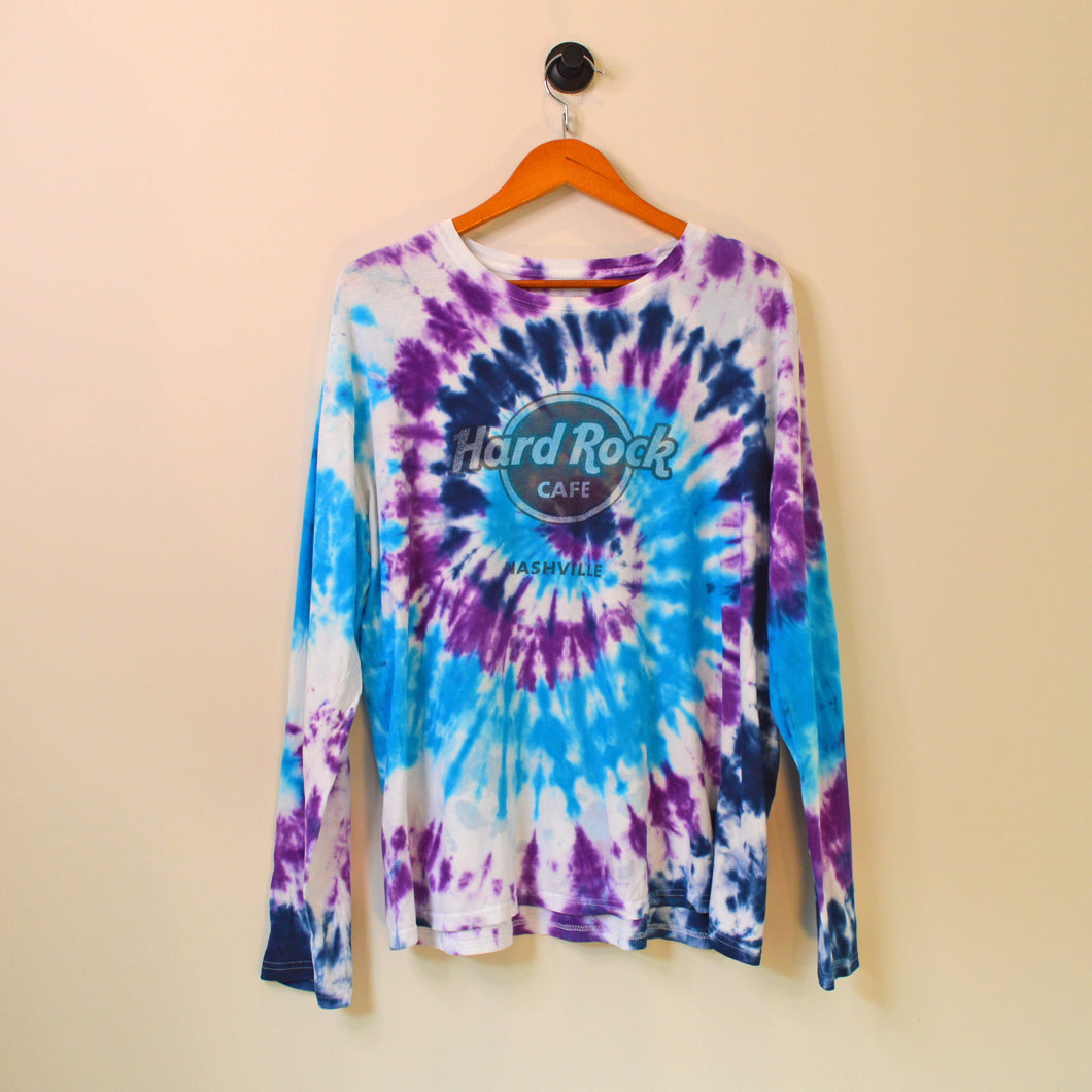 Tie Dye Hard Rock Cafe Long Sleeve T-Shirt [XL]