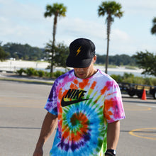 Load image into Gallery viewer, Tie Dye Nike T-Shirt | Rainbow Spiral Dye
