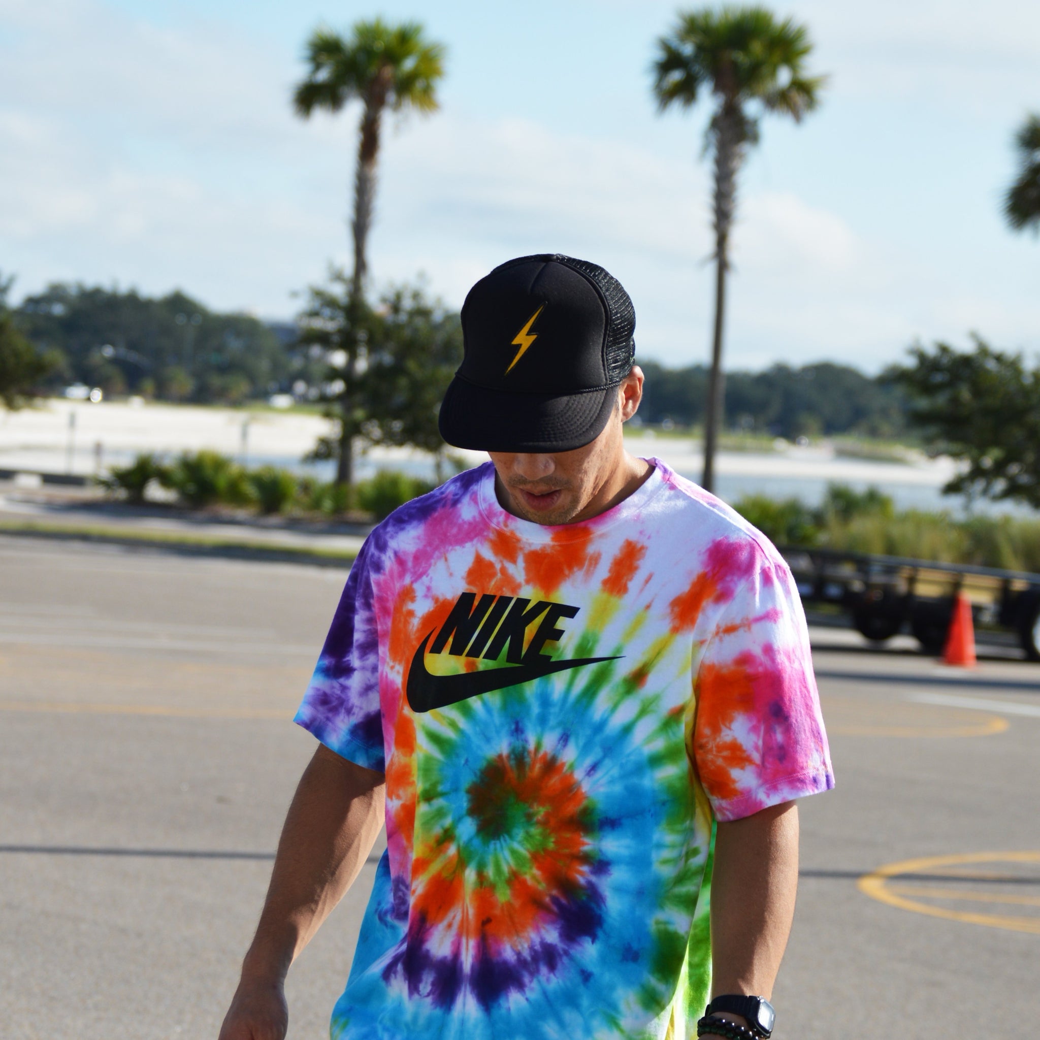 Tie Dye Nike T Shirt Rainbow Spiral Dye Spicy Dye