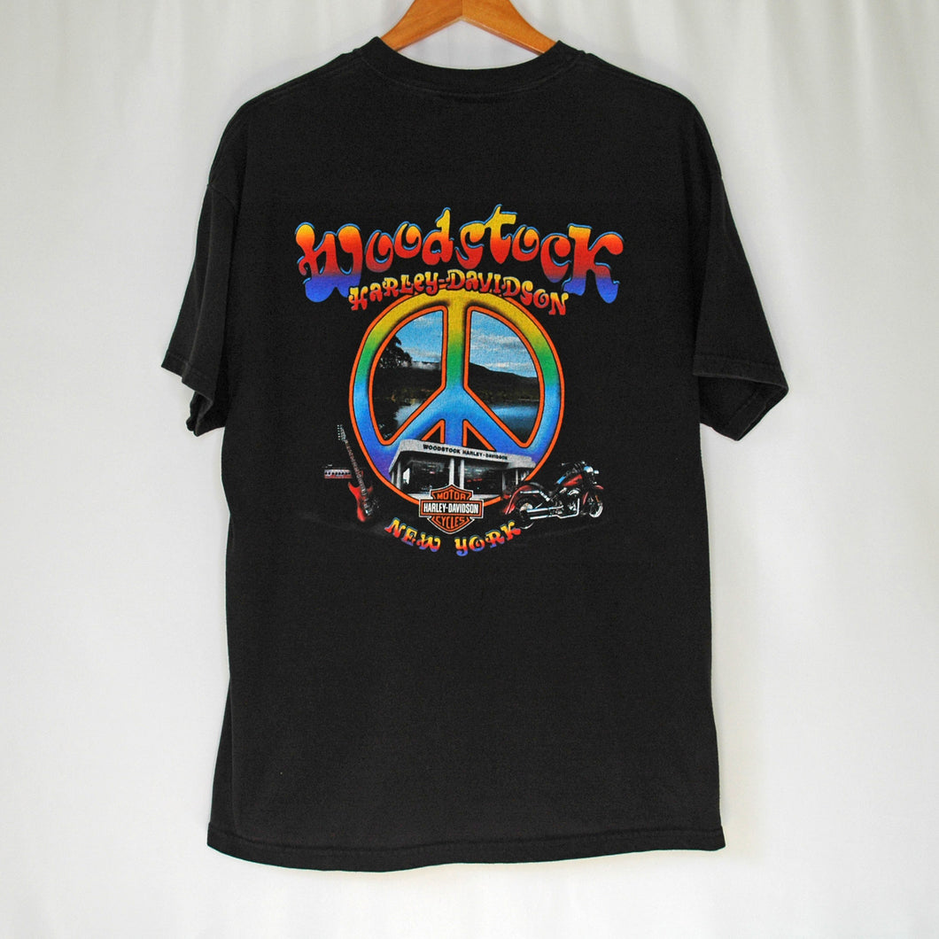 Vintage Harley Davidson Woodstock New York T-Shirt [XL]
