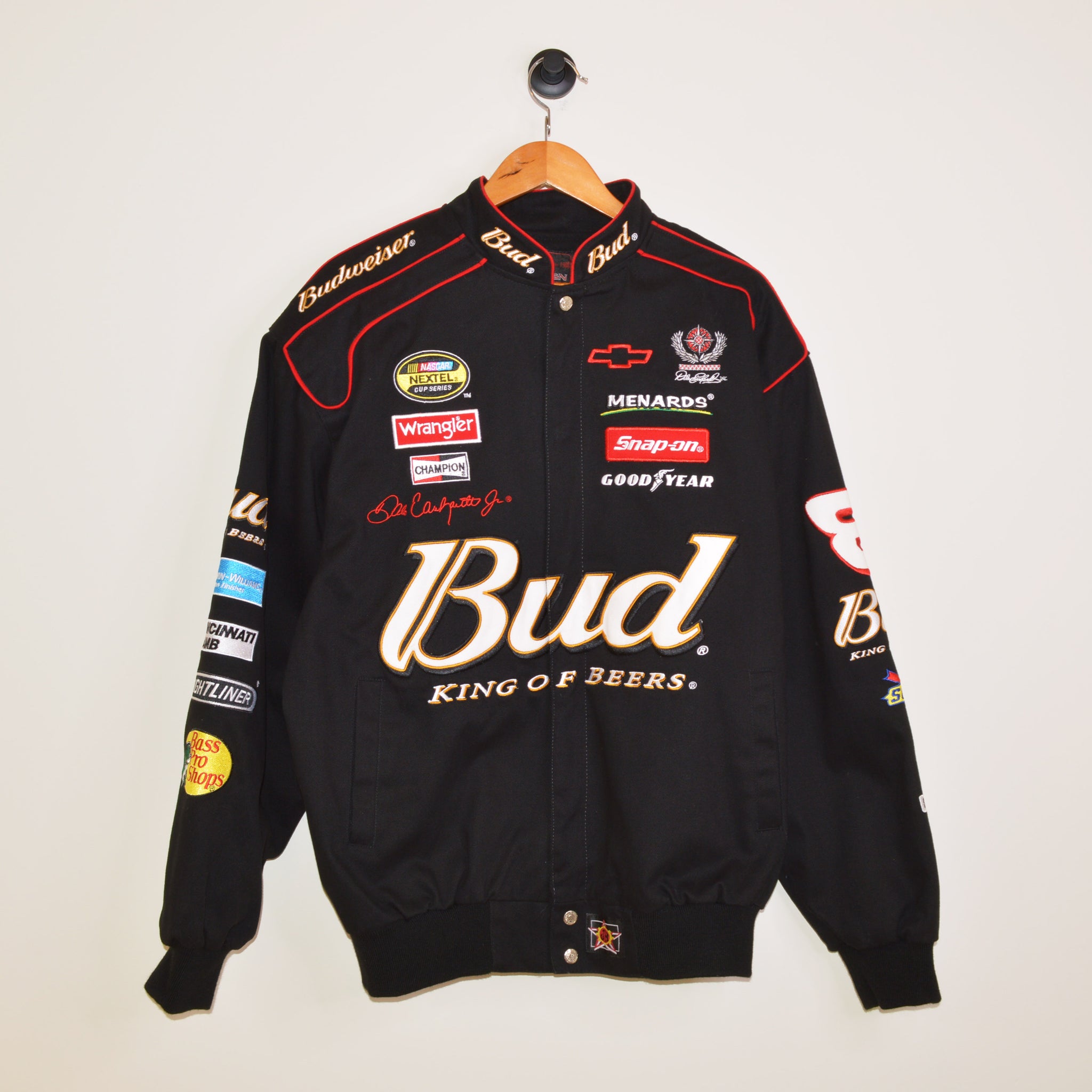 Black NASCAR Budweiser 8 Dale Jr deals jacket