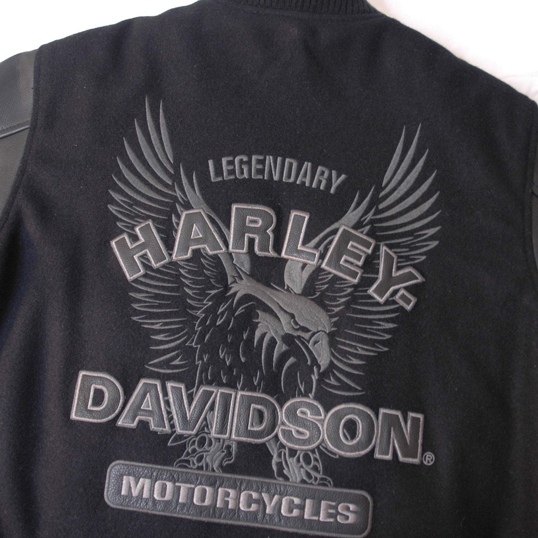 Harley Davidson Embroidered Letterman Jacket [L]