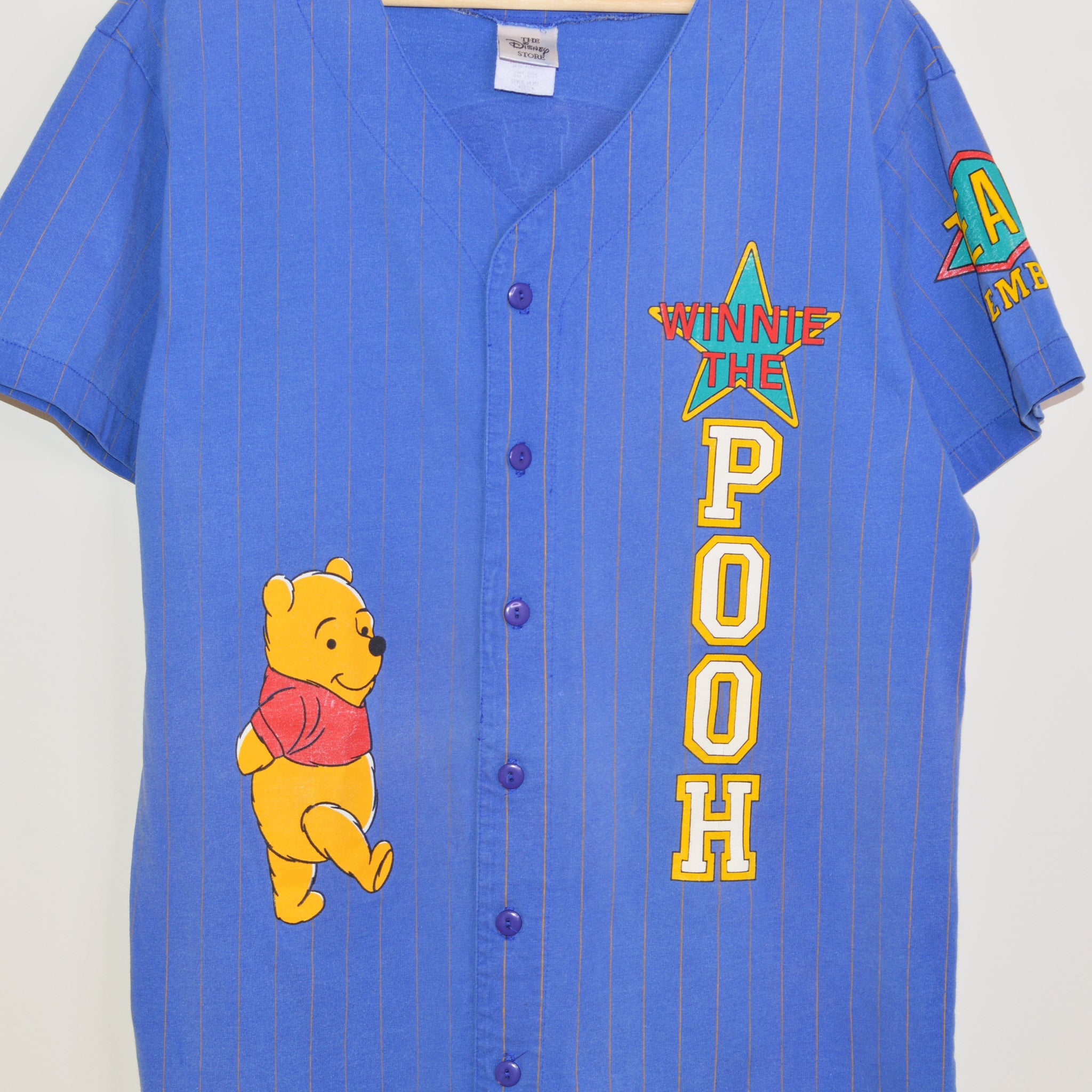 Disney Ladies Pooh Baseball Jersey - Vintage Winnie The Pooh Mesh Button  Down Baseball Jersey - Winnie, Eeyore, Piglet Jersey at  Women’s