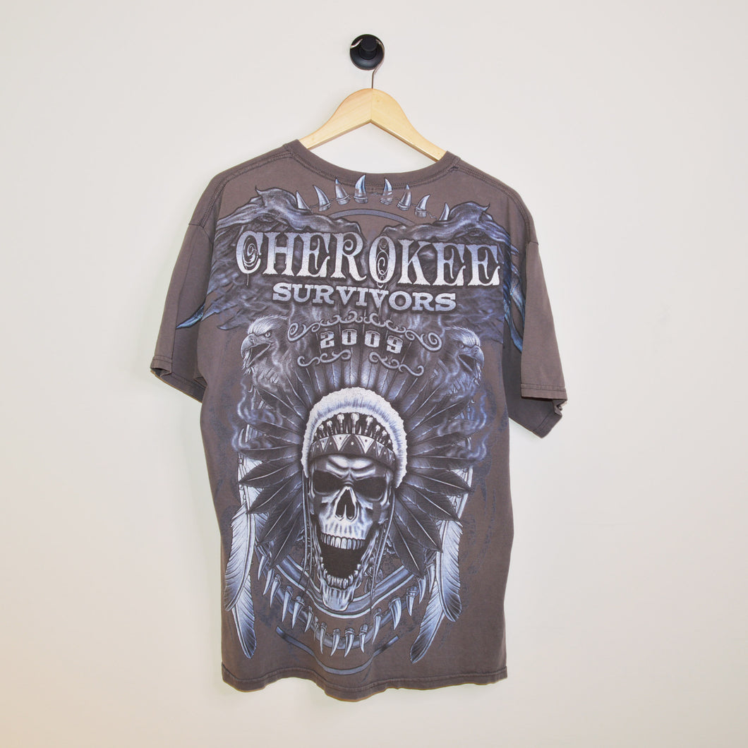 Vintage Cherokee Survivors Biker Rally T-Shirt [L]