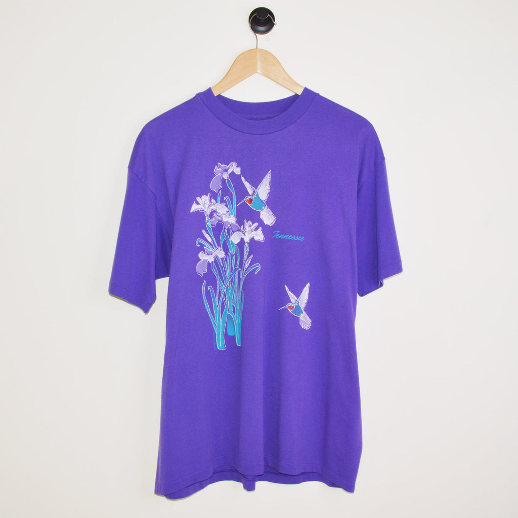 Vintage Tennessee Flower Humming Bird T-Shirt [XL]